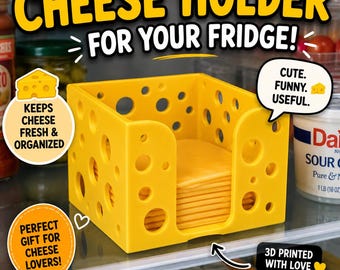 Swiss Cheese Slicer Holder | Funny 3D Printed Fridge Organizer