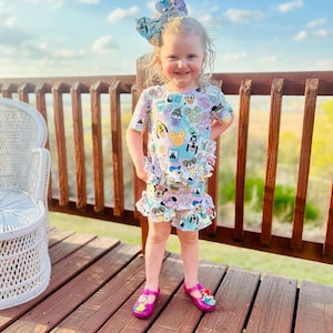 Ruffle summer set - summer set - custom top and shorts - handmade shorts outfit