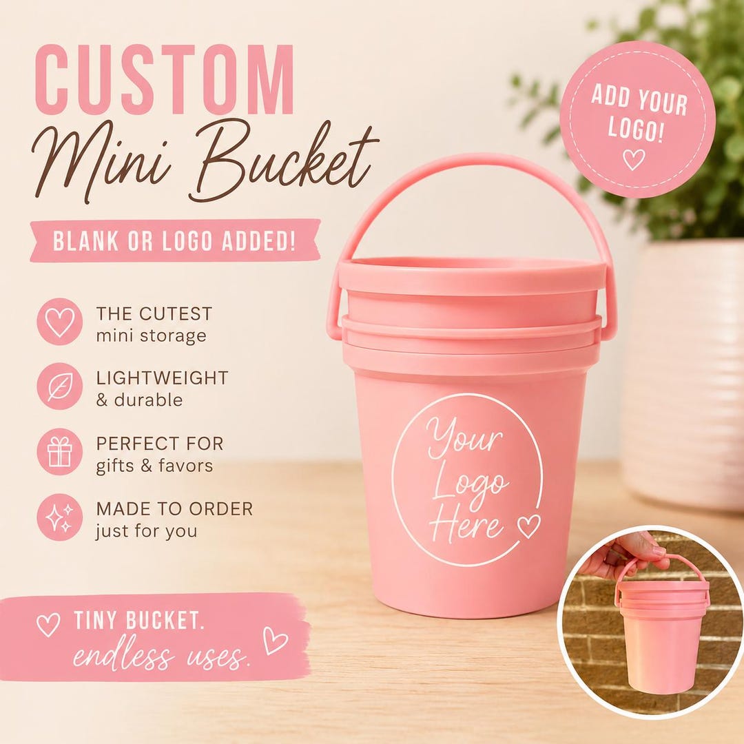 Custom Mini Bucket With Handle | Personalized Party Favor, Desk ...