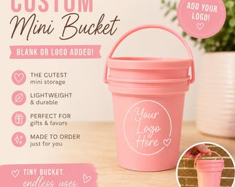 Custom Mini Bucket with Handle | Personalized Party Favor, Desk Organizer (3D Printed)
