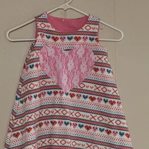 Vestido de cariño - Vestido de corazón - Vestido de San Valentín - Vestido de corazón - Vestido para bebé/niño pequeño - Vestido rosa - Vestido de 2T