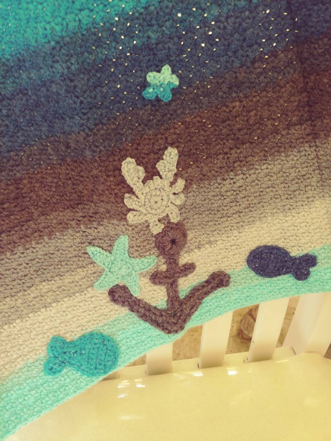 Ready to Ship Nautical Theme Baby Blanket Ocean Style Nursery Etsy