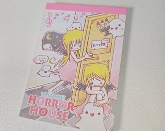 Horror House Large Memo Pad Postcard Sticker Page Kawaii Stationery Notepad Used