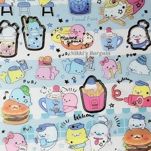 San-x Mamegoma Cafe Stickers Sticker Sheet Kawaii Food Japan Collectible