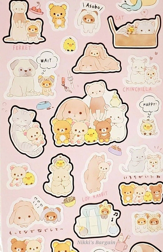 Cute Kawaii San-X Rilakkuma Sticker Sheet 2019 - Always with