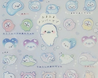 San-x Mamegoma Kawaii Sticker Sheet Sea Snails Moss Collectible Gifts Japan 2023 B