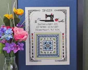 Featherweight Sampler Bee Quilt Cross Stitch Pattern (INSTANT DOWNLOAD)