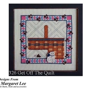 Get Off the Quilt Stair Step Basket - Cross Stitch Pattern (INSTANT DOWNLOAD) / Counted Thread / Cat, Kitten, Pawprints, mouse / Digital PDF