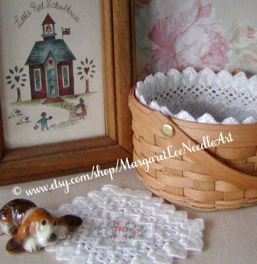 Mini Round Basket Liner Pattern INSTANT DOWNLOAD / Hardanger / Little