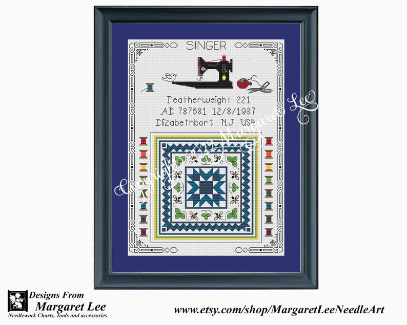 Featherweight Sampler Bee Quilt Cross Stitch Pattern (INSTANT DOWNLOAD) image 3