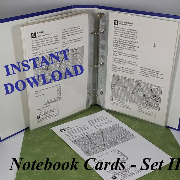 Learn NEW FILLING Stitches Stitches - Notebook Stitch Card Set 2 (DIGITAL) /Cross Stitch / Embroidery / Stitch Group Subscription