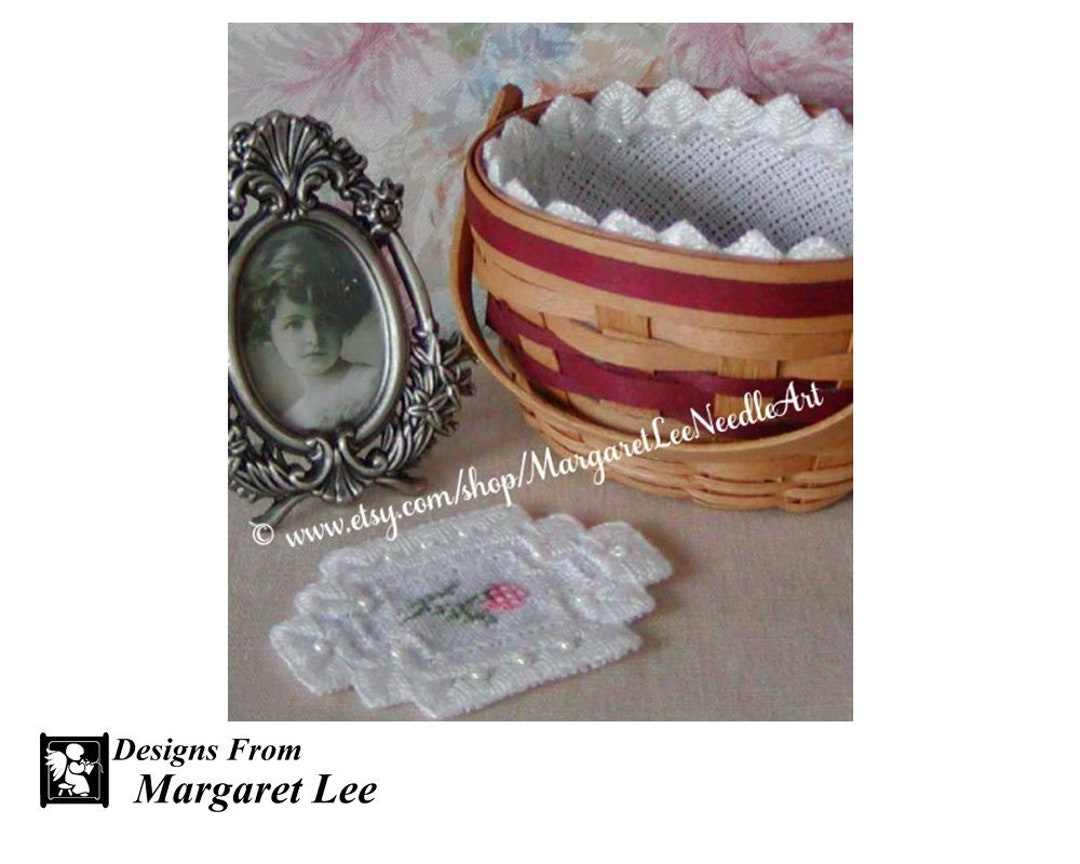 Mini Oval Basket Liner Pattern INSTANT DOWNLOAD / Hardanger / Little
