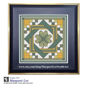 Four Leaf Clover and Celtic Knot - Cross Stitch Pattern: Easy Chart (Digital PDF) image 4