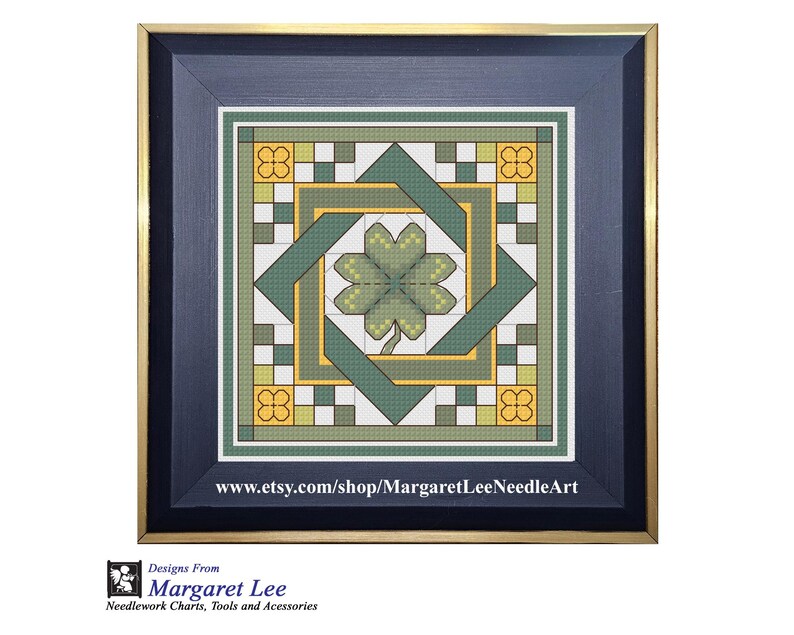 Four Leaf Clover and Celtic Knot - Cross Stitch Pattern: Easy Chart (Digital PDF) image 4