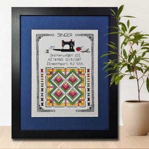 Wzór haftu krzyżykowego na blok patchworkowy „Ptak Rajski” – schemat średniozaawansowany (plik PDF w wersji cyfrowej) zdjęcie 3