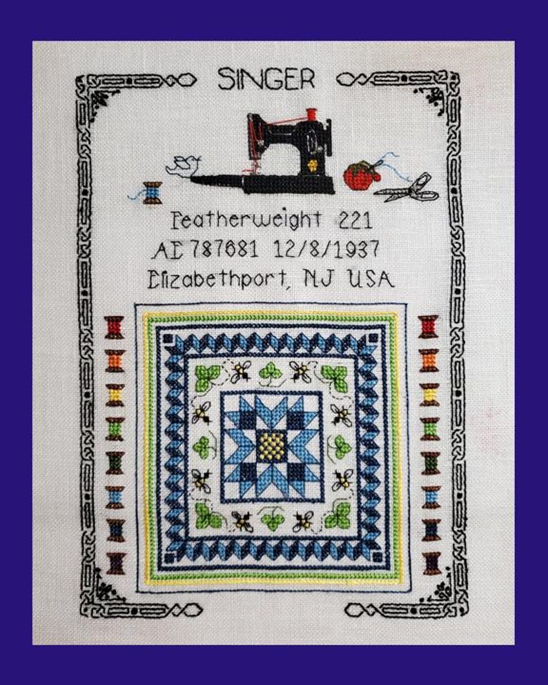 Featherweight Sampler Bee Quilt Cross Stitch Pattern (INSTANT DOWNLOAD) image 2