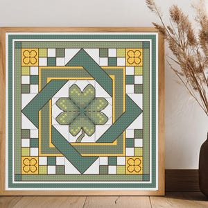 Four Leaf Clover and Celtic Knot - Cross Stitch Pattern: Easy Chart (Digital PDF) image 3