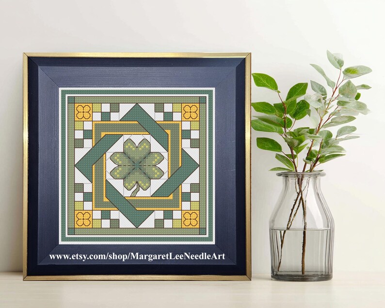 Four Leaf Clover and Celtic Knot - Cross Stitch Pattern: Easy Chart (Digital PDF) image 2