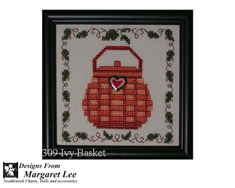 Ivy Basket  Cross Stitch Pattern INSTANT DOWNLOAD / Counted image 1