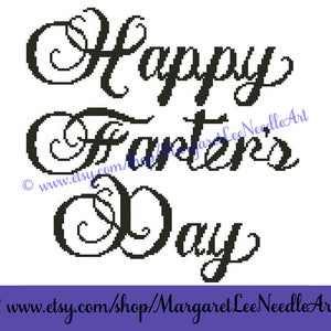Happy Farter&#39;s Day / Cross Stitch Chart Pattern / Counted Thread / Digital Download PDF