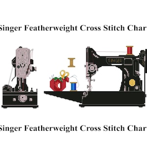 Singer Featherweight Sewing Machine Cross Stitch Pattern (Printed Pattern)