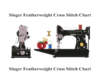 Singer Featherweight Sewing Machine Cross Stitch Pattern (Printed Pattern)