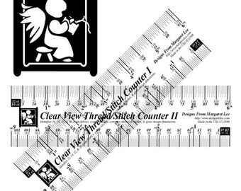 Clear View Thread / Stitch Counters I & II by Designs From Margaret Lee, Fabric Gauge, Needlework TOOL, Cross Stitch Ruler Tool Hole Counter