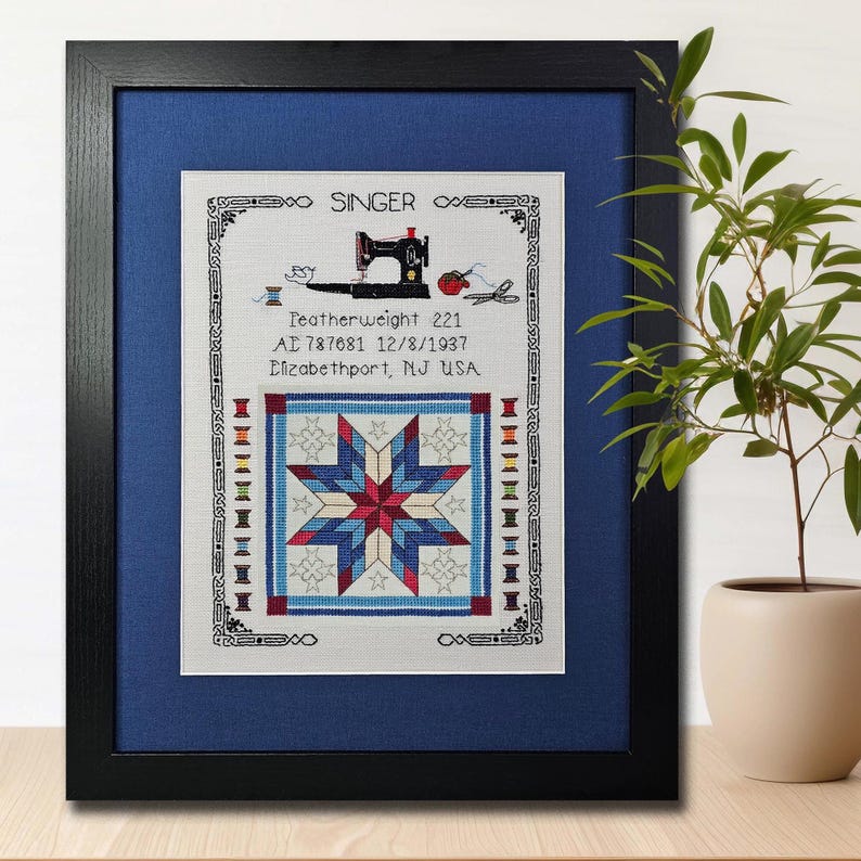Stars - Red White & Blue - Cross Stitch Pattern of Quilt Block: Intermediate Chart (Digital PDF) image 9