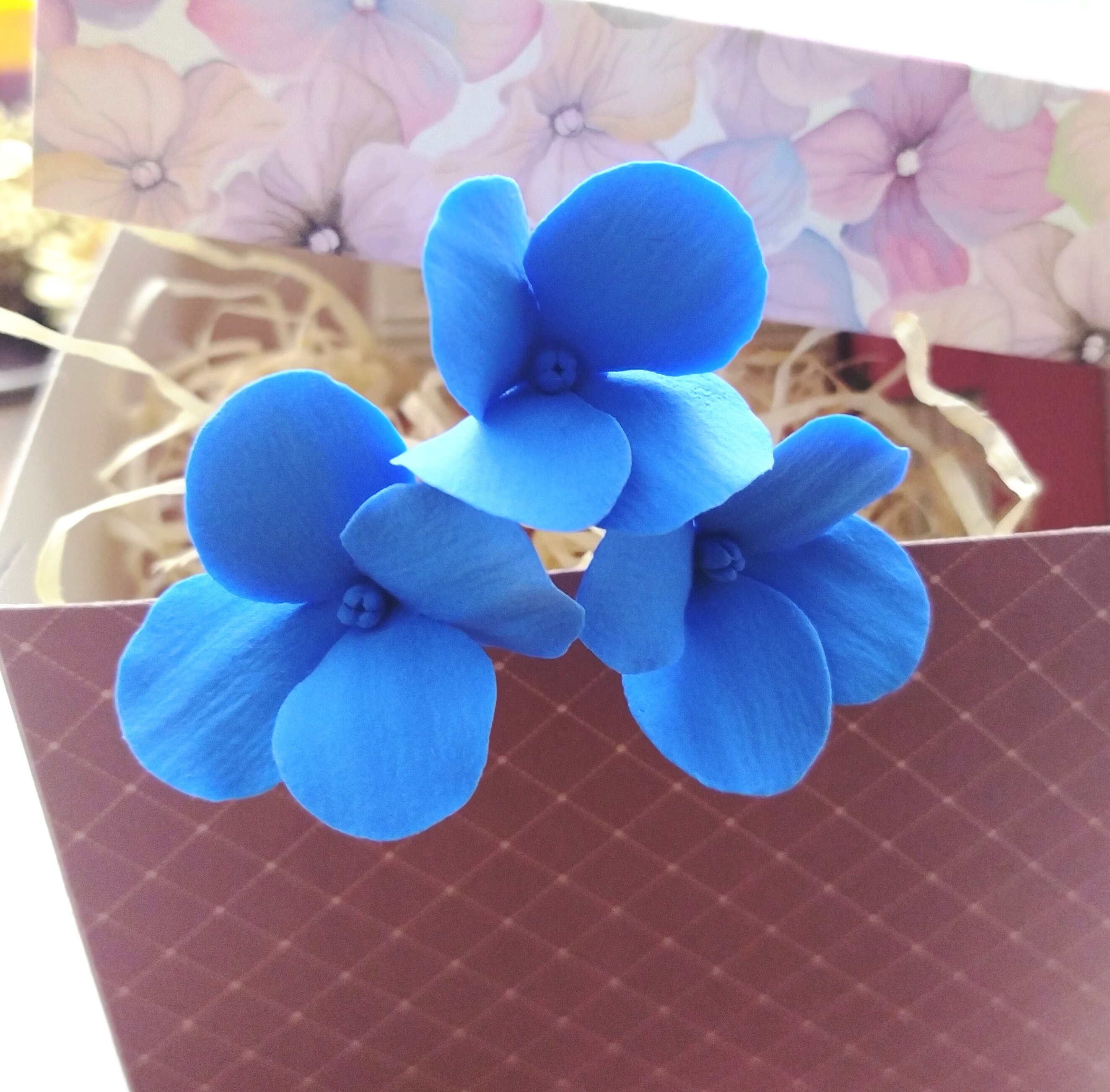 Set of 3 Blue Hair Pins Hair Pins With Hydrangea Flowers Flowers for a