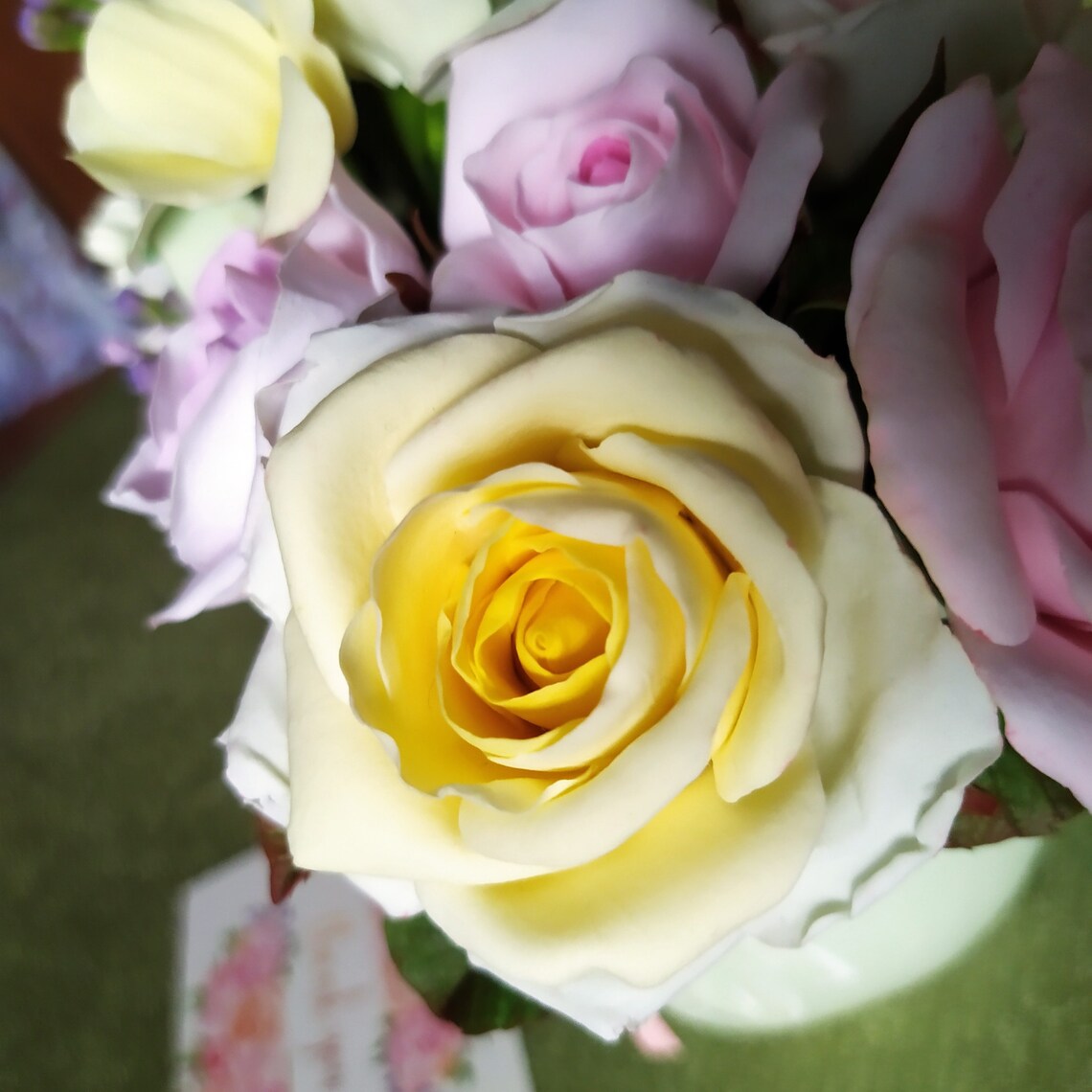 Handmade flowers in a ceramic vase Bridgerton style Floral | Etsy