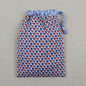 Petit sac à cordon en tissu Liberty London, imprimé cyclisme unisexe