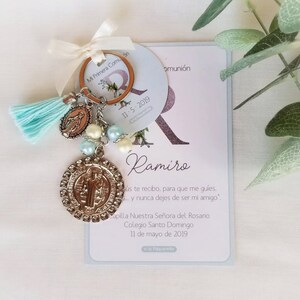 Baptism and First Communion favors - Favor card with religious key-ring -