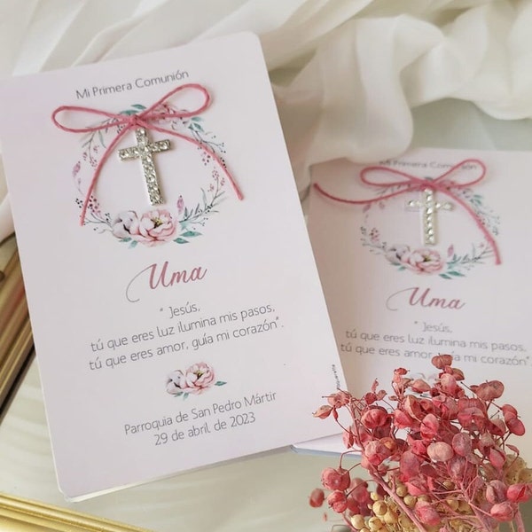 Baptism and First Communion favors - Favor card with religious key-ring