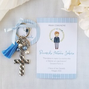 Baptism and First Communion favors - Favor card with religious key-ring