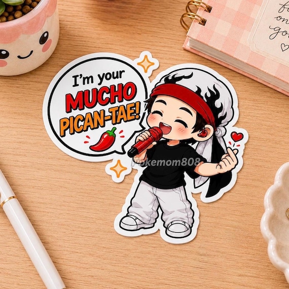 Kpop Mucho Pican-Tae Taehyung V Mucho Picante sticker concert freebies idea OT7