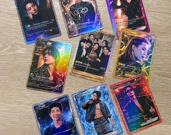 Cartes à collectionner holographiques Kpop OT7, cadeaux de concert
