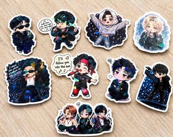 Paquete de pegatinas de la gira Kpop OT7 (9 unidades), idea para obsequios de conciertos
