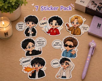 BTS Kpop Sticker Pack HOT ONES come on wing stickers 7 stickers