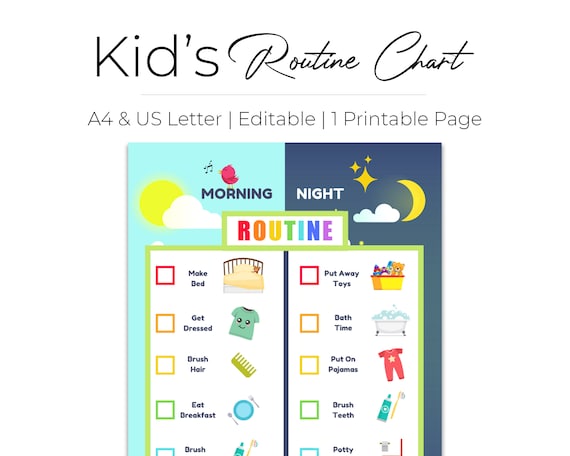 Editable Morning Routine Chart