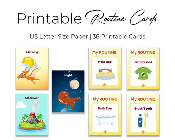 Dinosaur Routine Cards For Toddler And Preschoolers Etsy