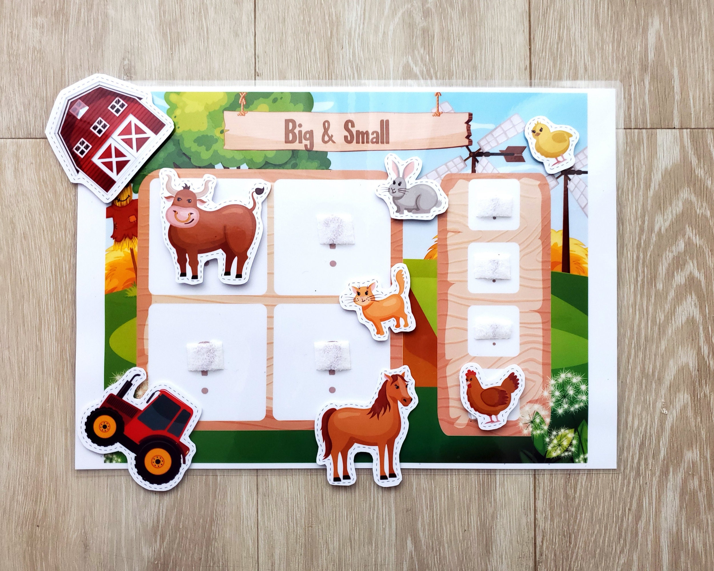 Preschool Printable Sorting Activities, Big and Small Activity Mat