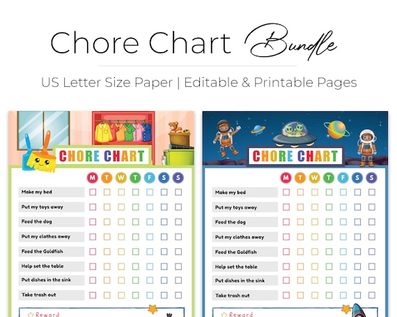 Editable Daily Chore Chart