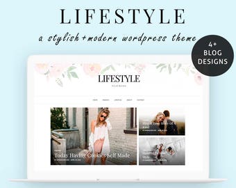 Wordpress Theme - Wordpress Blog Theme - Wordpress Theme Responsive - Feminine Lifestyle Wordpress Blog Template - Instant Download