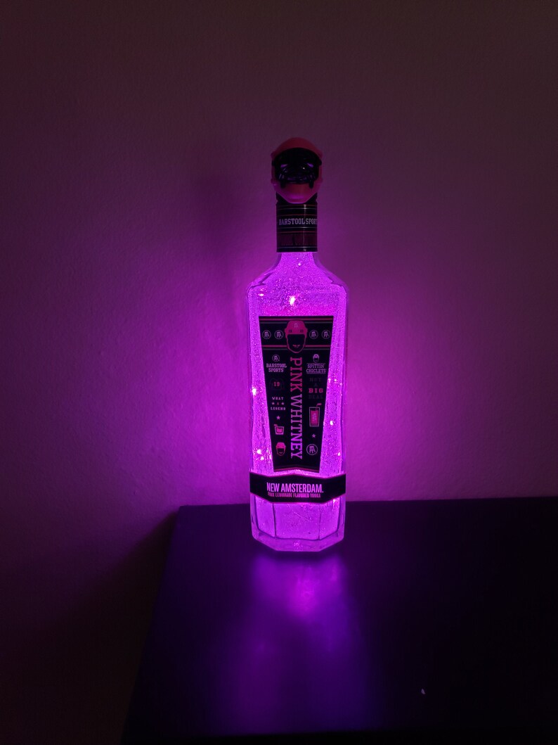 Pink Whitney hockey led lighted bottle Etsy