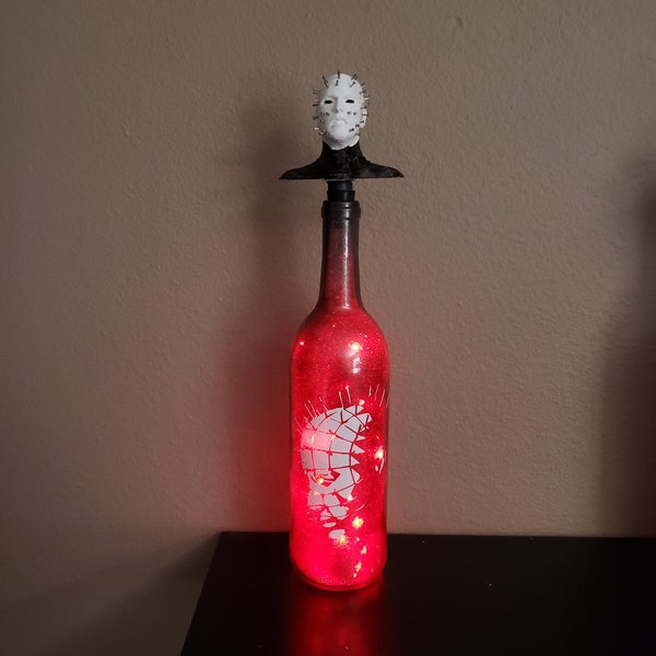 Pinhead Hellraiser led lighted bottle