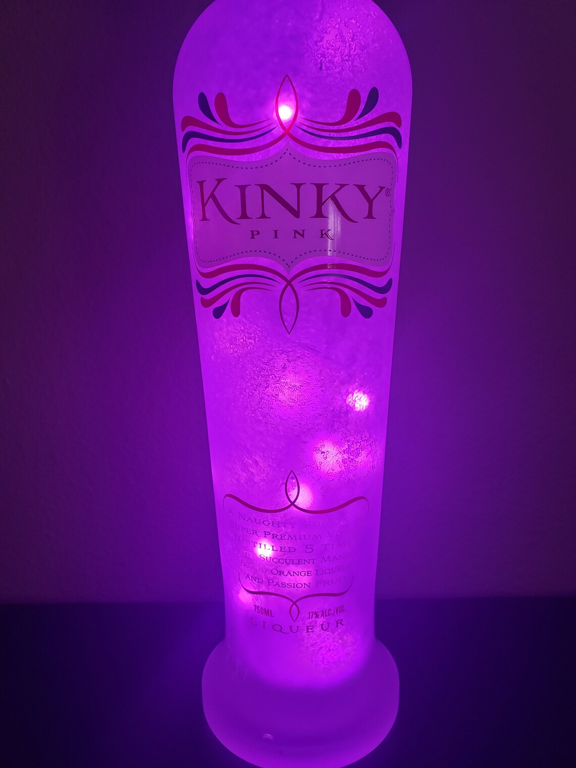 Pink Kinky Vodka Led Lighted Bottle Etsy