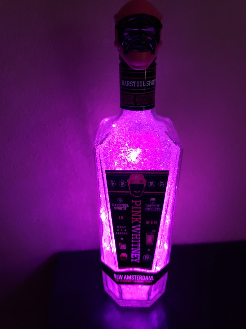 Pink Whitney hockey led lighted bottle Etsy