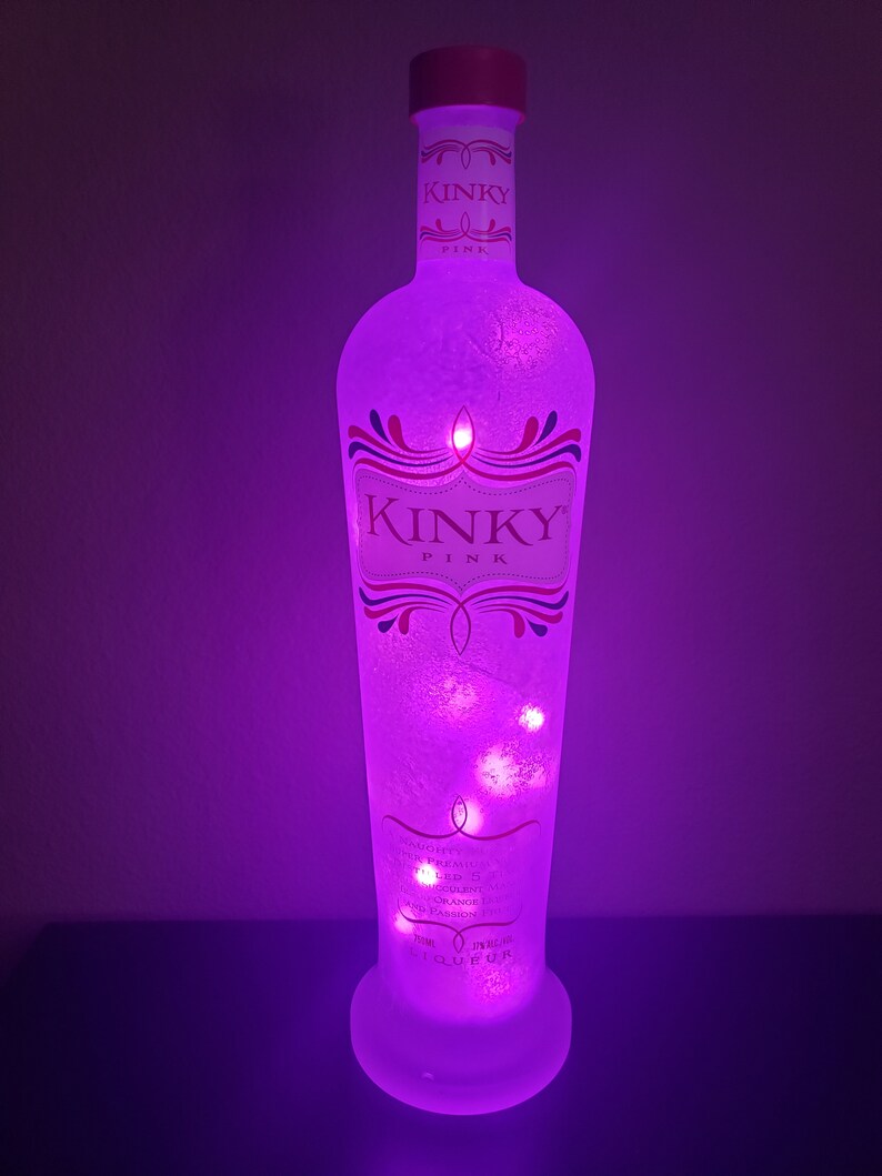 Pink Kinky Vodka Led Lighted Bottle Etsy