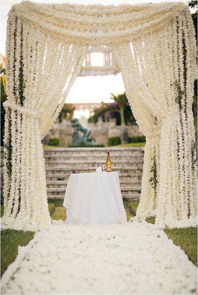 10 Feet Long 10 Pieces White Jasmine Garland Flower Garlands Etsy