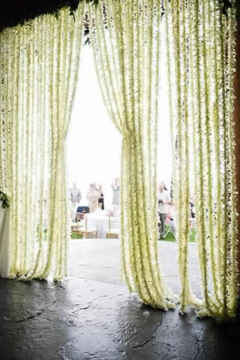10 Feet Long 10 pieces White jasmine Garland Flower Garlands decoration Indian Wedding Party Christmas Decor Flowers